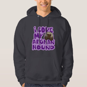 Kawaii älskar jag min afghanska hund sweatshirt med luva