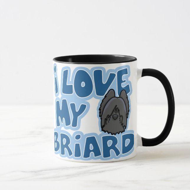 Kawaii älskar jag min Briard (svarten) Mugg (Höger)
