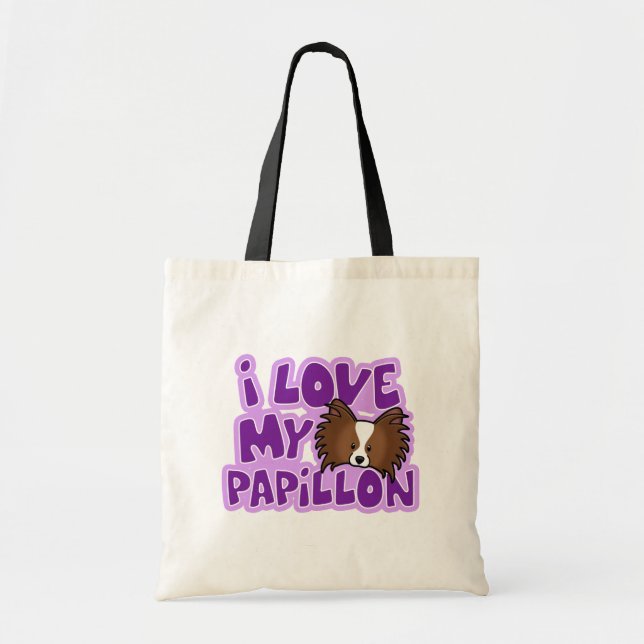 Kawaii älskar jag min Papillon Tygkasse (Framsidan)