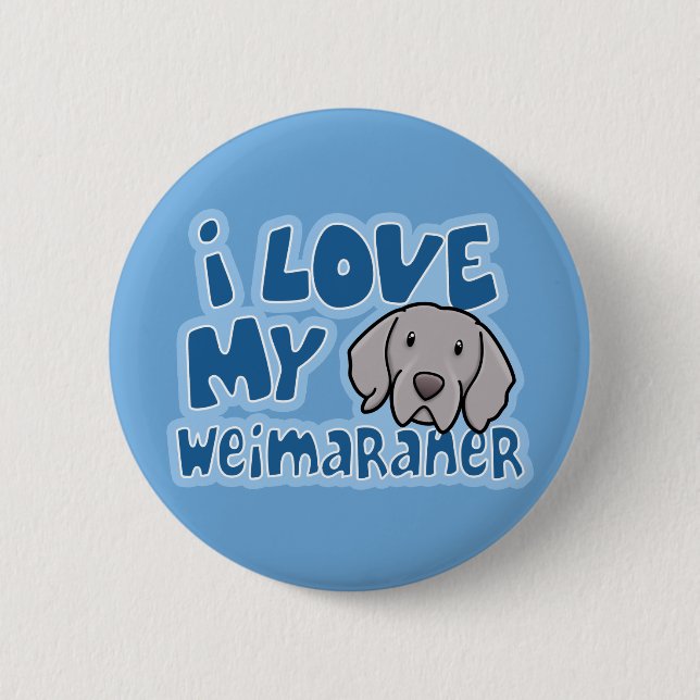 Kawaii älskar jag min Weimaraner Knapp (Framsida)