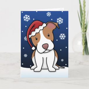 Kawaii American Pit Bull Terrier julkort Helgkort
