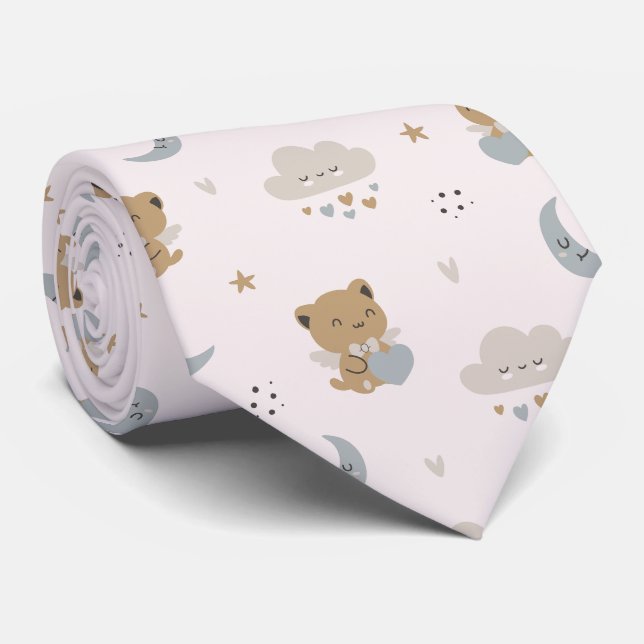 Kawaii Ängel Katter & Moln (2) Slips (Rullad)