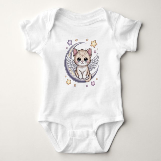 Kawaii Angel Kitten T Shirt (Framsida)