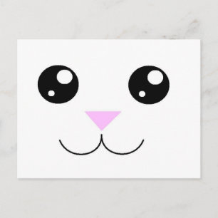 Kawaii Animal Ansikte Vykort