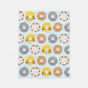 Kawaii Animal Donuts Fleecefilt