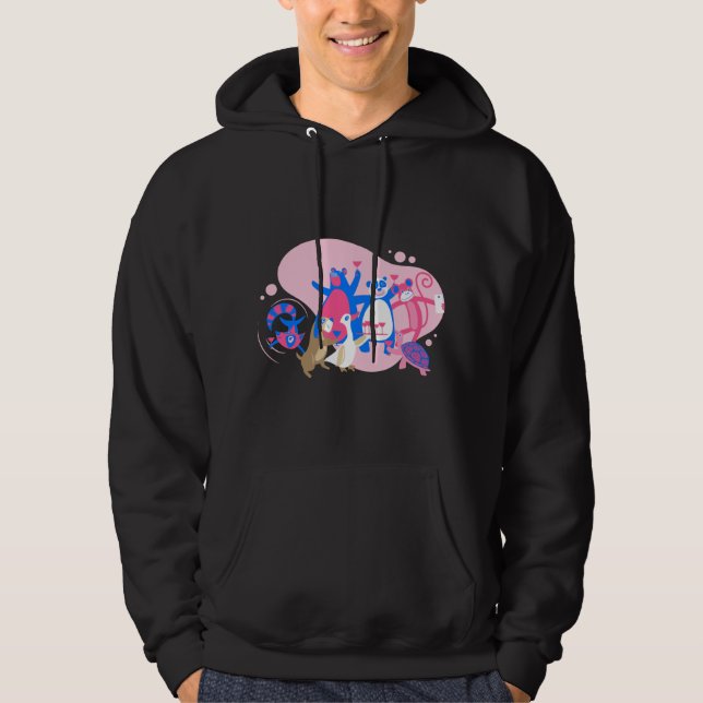Kawaii animal party selfie roligt hoodie (Framsida)