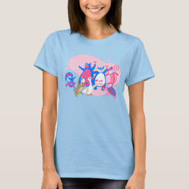 Kawaii animal party selfie roligt t shirt