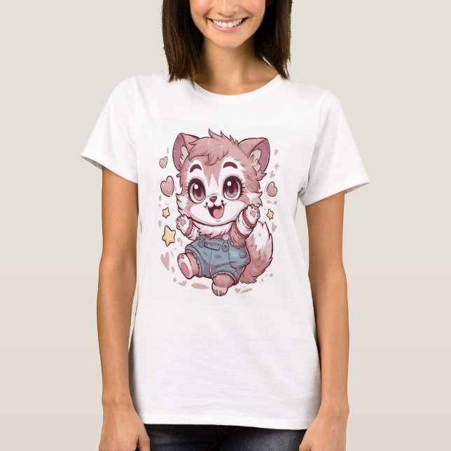 kawaii animal sticker t shirt (Framsida)