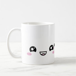 Kawaii Anime Ansikten Mugg – Söt & Uttrycksfull Ka