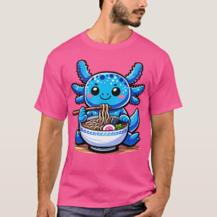 Kawaii Anime Axolotl Äter Ramen Rolig Mexikansk Sa T Shirt