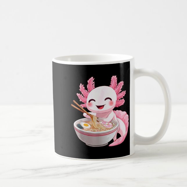 Kawaii Anime Axolotl Ramen  Kaffemugg (Höger)
