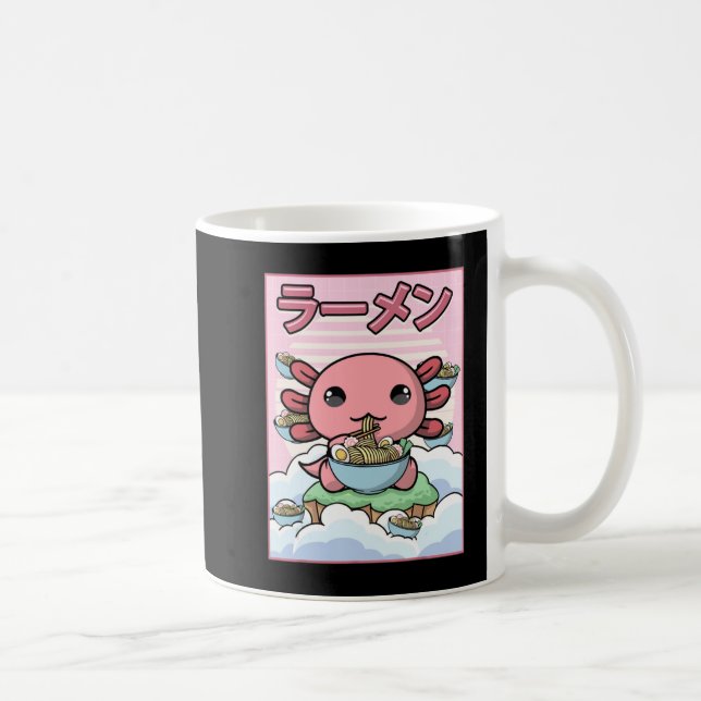 Kawaii Anime Axolotl Ramen Noodle Women Manar Boys Kaffemugg (Höger)