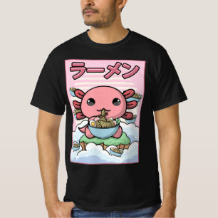 Kawaii Anime Axolotl Ramen Noodle Women Manar Boys T Shirt
