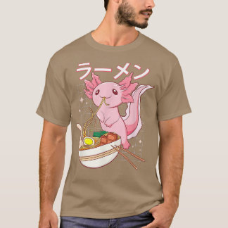 Kawaii Anime Axolotl Ramen Noodle Women Manar Boys T Shirt