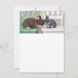 Kawaii Anime Bunnies on Chairs Party Invitation Inbjudningar