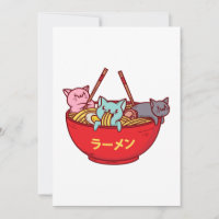 Kawaii Anime Cat Funny Adsible Japanska Ramen