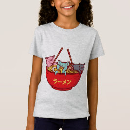Kawaii Anime Cat Funny Adsible Japanska Ramen T Shirt