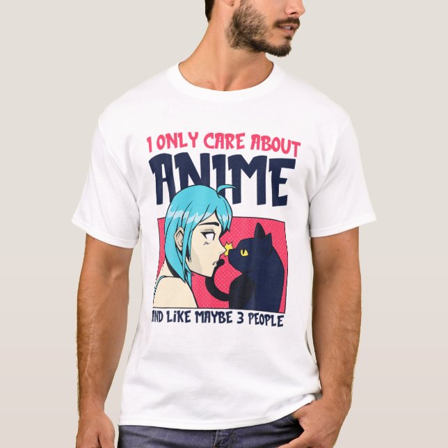 Kawaii Anime Cat Girl Manga Otaku Älskare Neko T Shirt (Framsida)