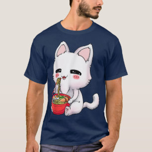 Kawaii Anime Cat Ramen Bowl Japanska Noodles Älska T Shirt