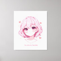Kawaii Anime Flicka Valentinskåpa