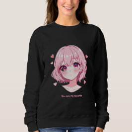Kawaii Anime Flicka Valentinskåpa T Shirt
