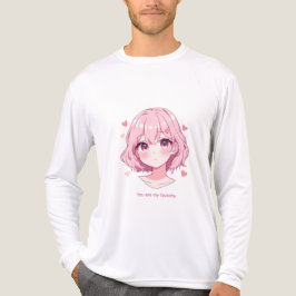 Kawaii Anime Flicka Valentinskåpa T Shirt