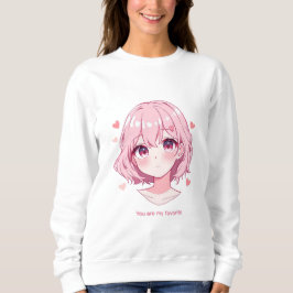 Kawaii Anime Flicka Valentinskåpa T Shirt