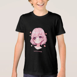 Kawaii Anime Flicka Valentinskåpa T Shirt