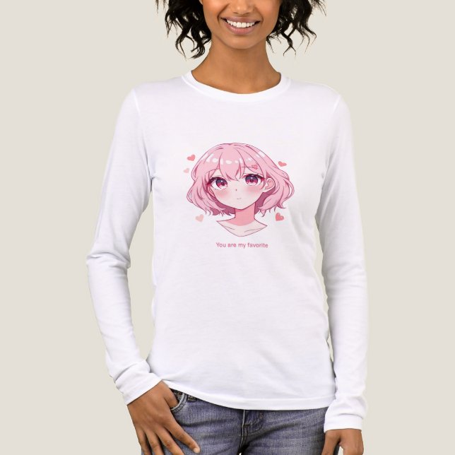 Kawaii Anime Flickvalströja T Shirt (Framsida)