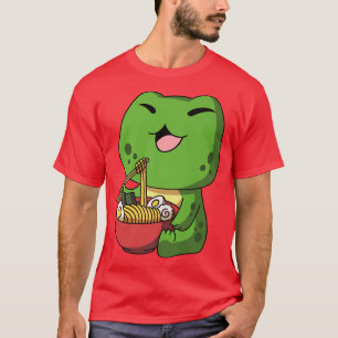 Kawaii Anime Frog Asian Noodles Japanska Ramen 569 T Shirt