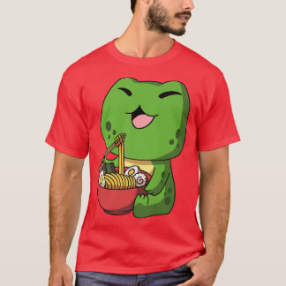 Kawaii Anime Frog Asian Noodles Japanska Ramen 569 T Shirt
