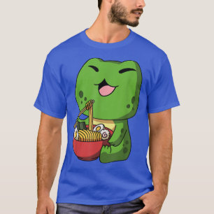 Kawaii Anime Frog Asian Noodles Japanska Ramen T Shirt
