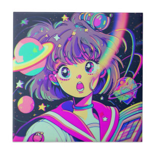 Kawaii Anime Girl Ceramic Tile Kakelplatta