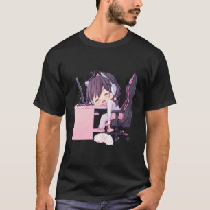 Kawaii Anime Girl Chibi Neko Catgirl Gamer Egirl T Shirt
