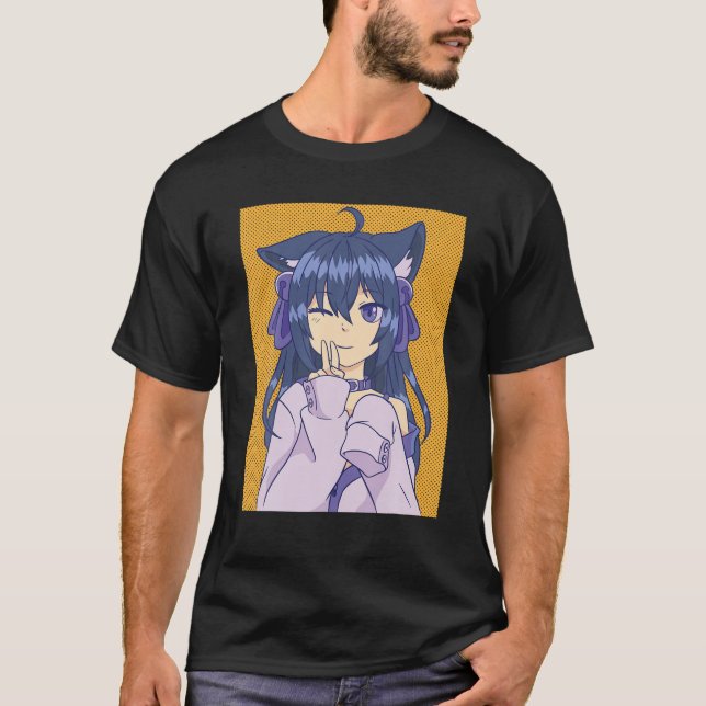 Kawaii Anime Girl Lofi Aesthetic Retro 90S Japanes T Shirt (Framsida)