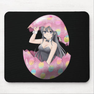 Kawaii Anime Girl Påskhare Egg Cute Waifu Öster Musmatta