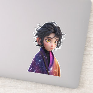 Kawaii Anime Girl Sticker Cute Galaxy Aesthetic Klistermärken