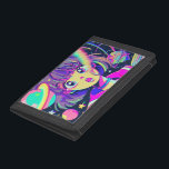 Kawaii Anime Girl Trifold Wallet<br><div class="desc">Kawaii animerad tjej i rymden,  trefaldig plånbok</div>