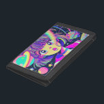 Kawaii Anime Girl Trifold Wallet<br><div class="desc">Kawaii animerad tjej i rymden,  trefaldig plånbok</div>