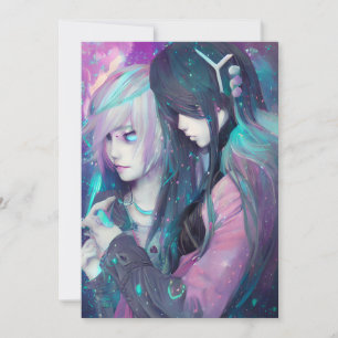 Kawaii Anime Graphic Inbjudningar