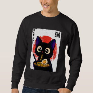 Kawaii Anime Katt Ramen Roliga Grafiska Tees Män K Lång Ärmad Tröja