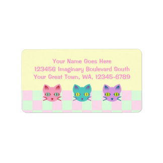 Kawaii Anime Kattunge Sherbet Checks Adressetikett