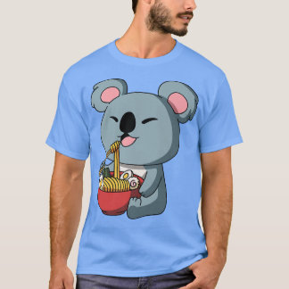 Kawaii Anime Koala Bear Asian Noodles Japansk Ram T Shirt