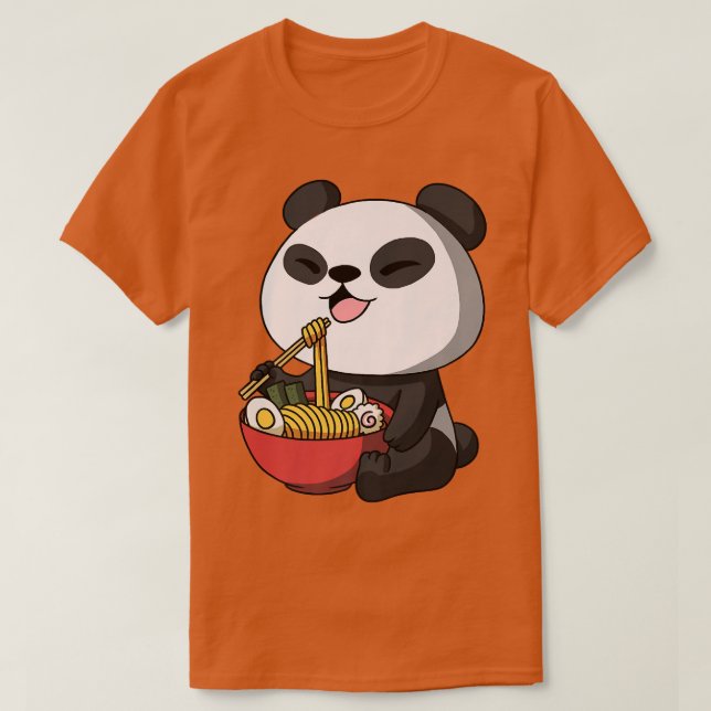 Kawaii Anime Panda Bear Asian Noodles Japansk Ram T Shirt (Design framsida)