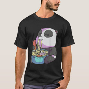 Kawaii Anime Panda Eating Ramen japanska Noodles P T Shirt