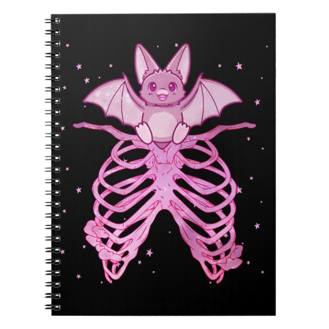 Kawaii Anime Pastel Goth Fladdermus Anteckningsbok (Framsidan)