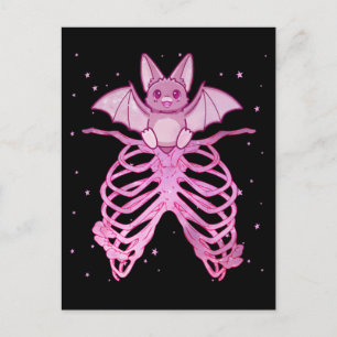 Kawaii Anime Pastel Goth Fladdermus Vykort