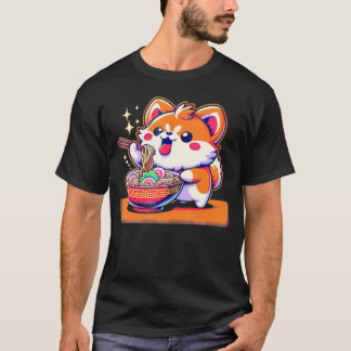 Kawaii Anime Pomchi Hund Ramen T Shirt