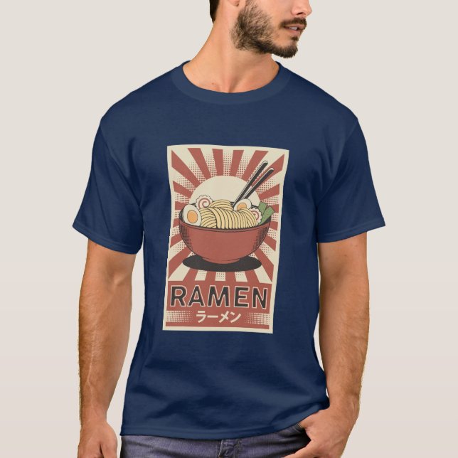 Kawaii Anime Ramen T Shirt (Framsida)