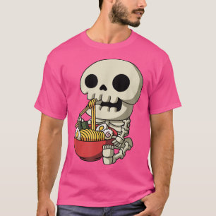 Kawaii Anime Skeleton Halloween Asian Noodles Japa T Shirt